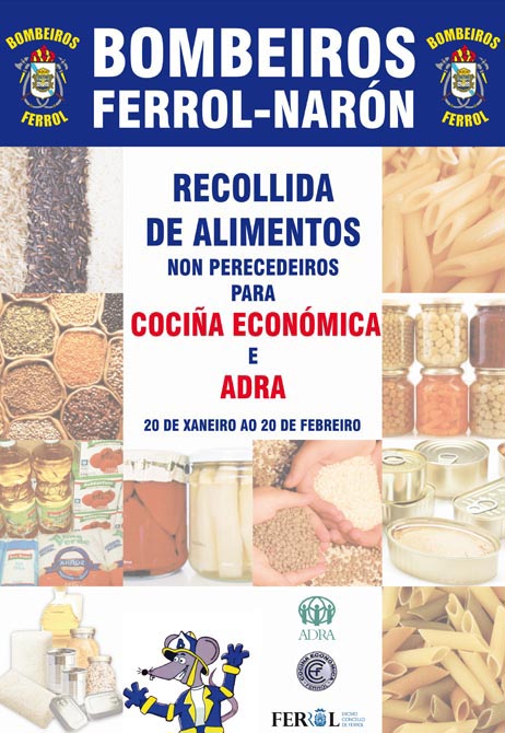 Los bomberos de Ferrol-Narón inician una campaña de recogida de alimentos